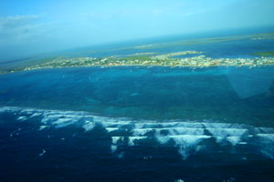 Aerial View of Ambergris Caye and Barrier Reef